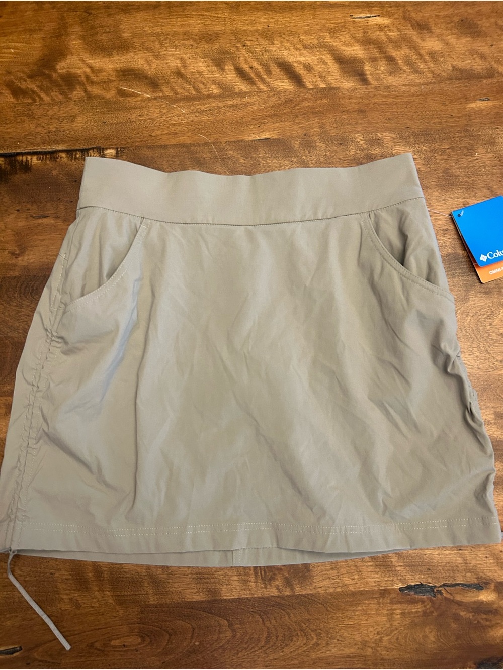 Columbia Khaki skirt with Side Drawstring